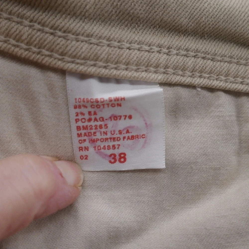 AG Adriano Goldschmied Protege Slim Straight Jeans Mens 38 Tan Khaki Made in USA